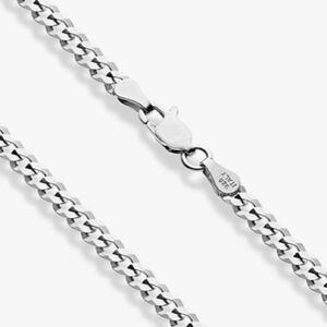 New Solid Sterling Silver Cuban Curb Chain Necklace 3.5mm Diamond Cut 925 Stamp